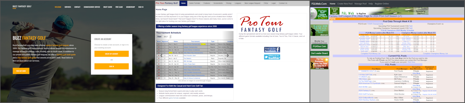 Fantasy Golf Websites